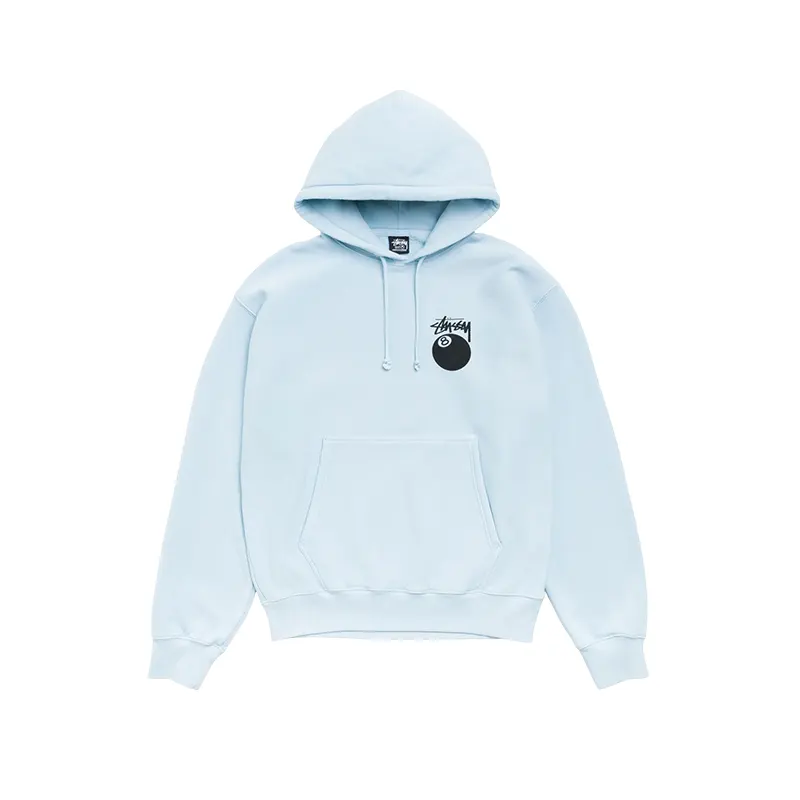 8 Ball Garment Dyed Blue Hoodie