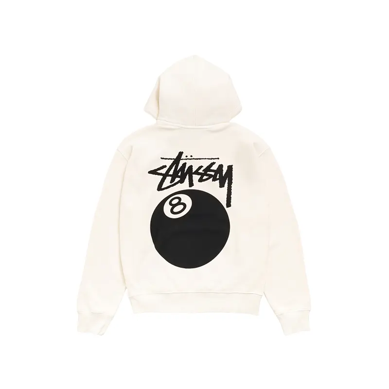 8 Ball Garment Dyed Cream Hoodie - Image 2