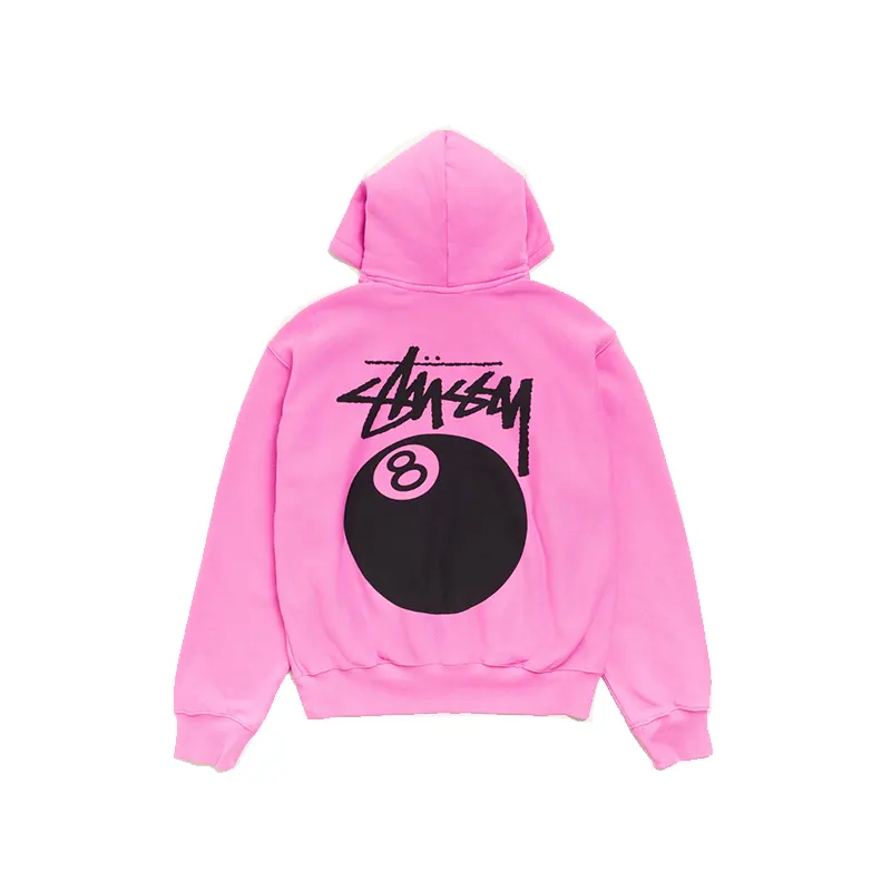 8 Ball Garment Dyed Pink Hoodie - Image 2