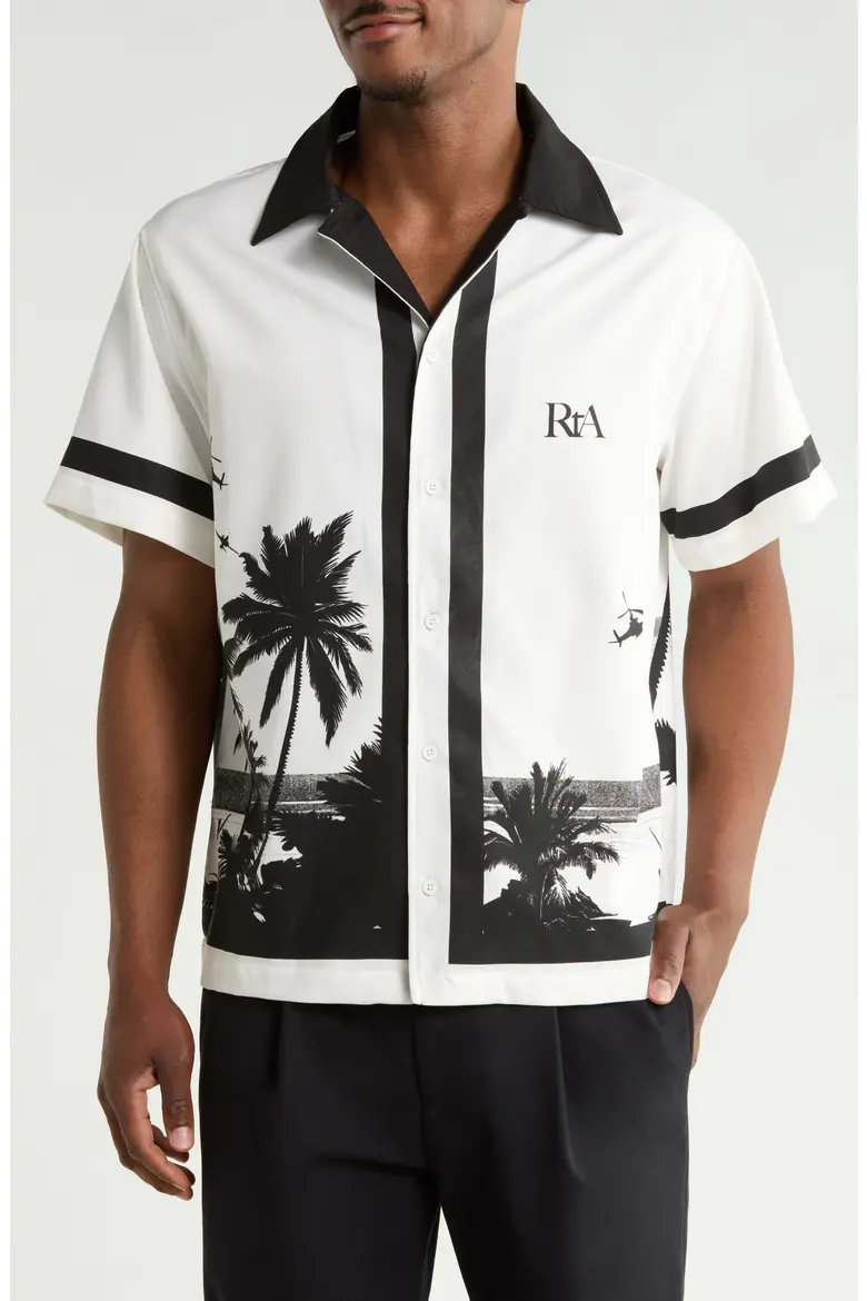 RTA Men's Nathan Palm Trees Shirt - Image 4