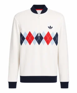 Adidas Argyle Printed 1/4-Zip Sweatshirt