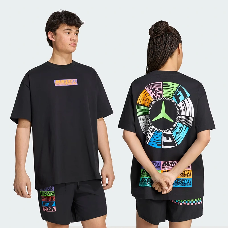 Adidas Mercedes - AMG Petronas Formula 1 Team Black Lights On Tee - Image 2