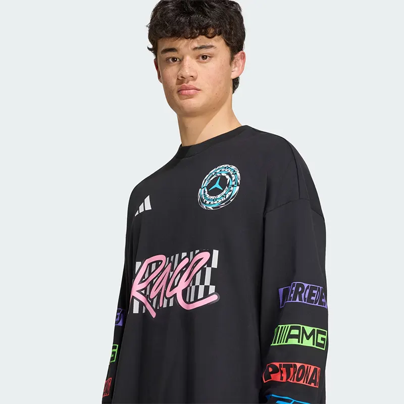Adidas Mercedes - AMG Petronas Formula 1 Team Lights On Longsleeve Tee - Image 7