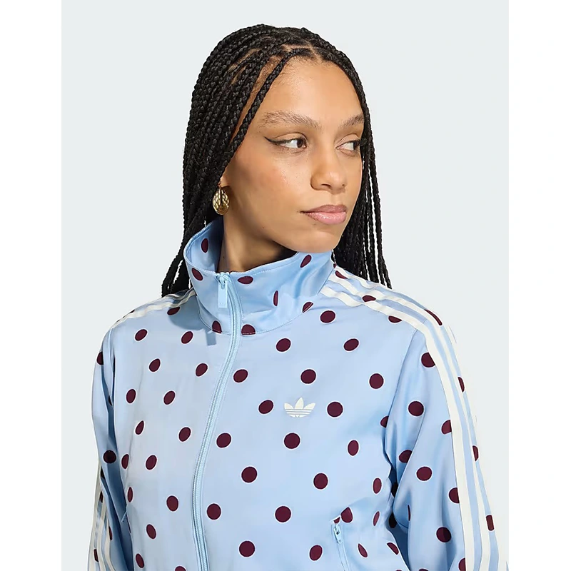 Adidas Originals Polka Dot Track Top In Blue And Burgundy - Image 2