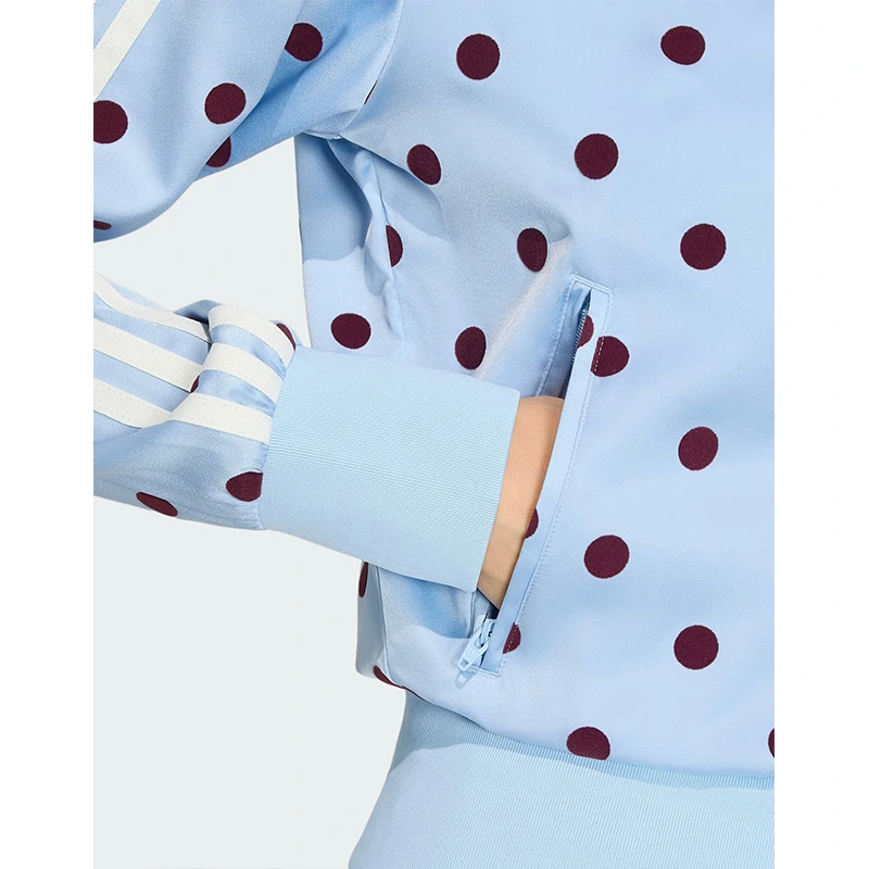 Adidas Originals Polka Dot Track Top In Blue And Burgundy - Image 3