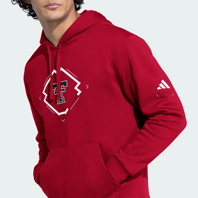 Adidas Texas Tech Red Raiders Mens Fleece Hooded Sweat - Image 5