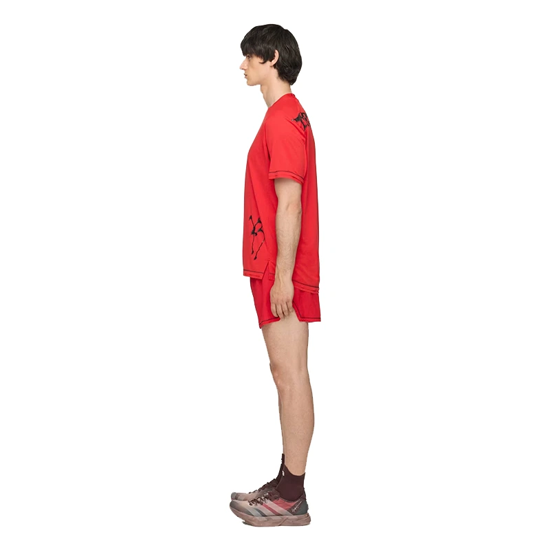 Adidas Y-3 Chito Graphic Running Red Short Sleeve Tee - Image 4