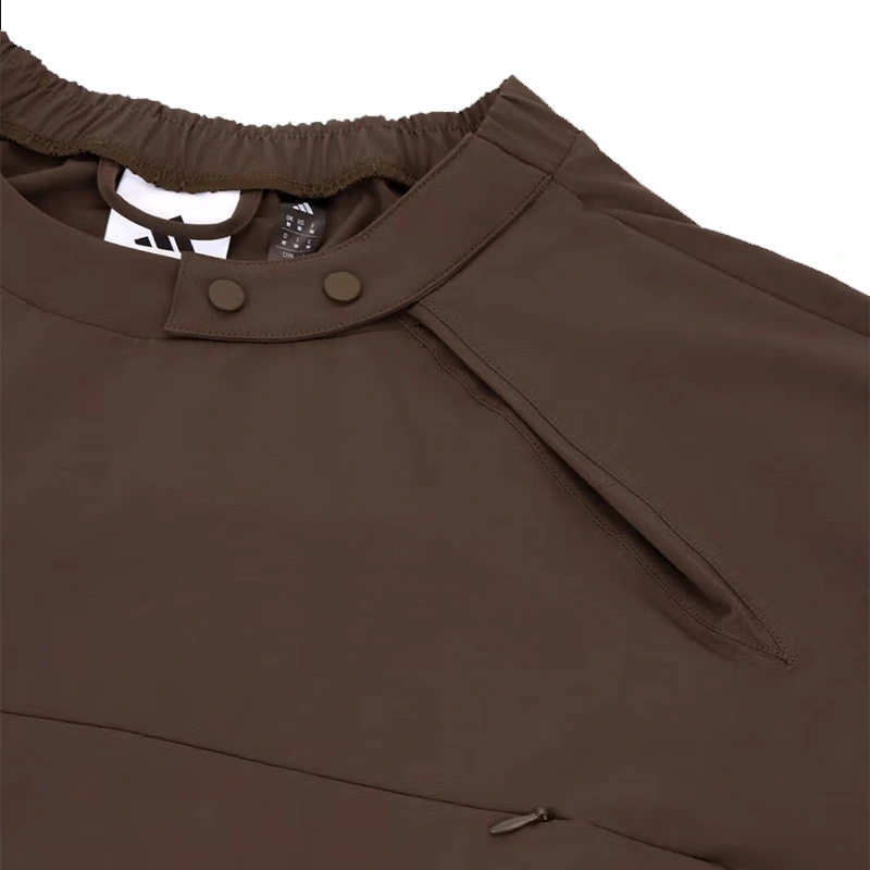 Adidas x Entire Studios Z.N.E. Half Zip Woven Brown Sweatshirt - Image 4