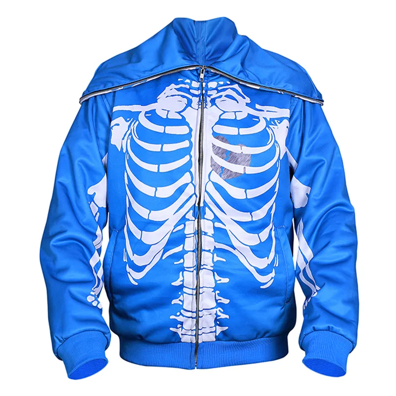 Men's Skeleton Bones Skull Hooded Sweatshirt - Image 3