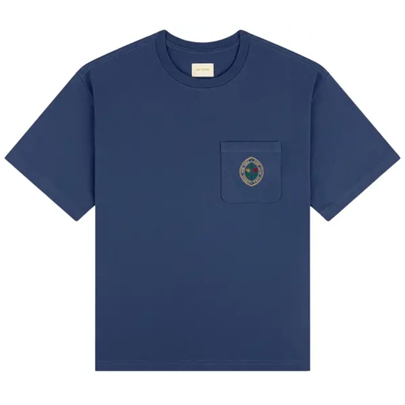 Aimé Leon Dore Botanical Crest Pocket Blue Indigo Tee