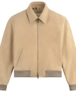 Aimé Leon Dore Croc-Embossed Nubuck Sand Bomber Jacket