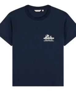 Aimé Leon Dore Cropped Aloe-Blend Unisphere Navy Blazer Tee