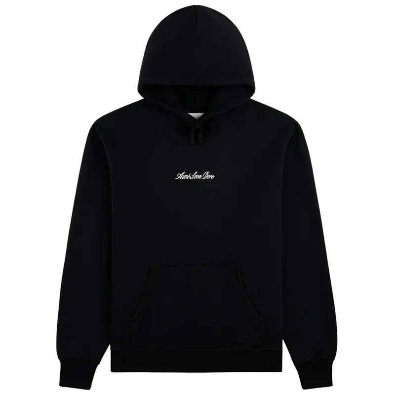 Aimé Leon Dore Embroidered Logo Jet Black Hoodie