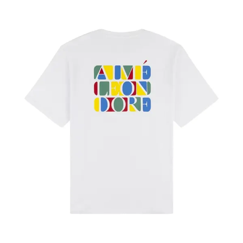 Aimé Leon Dore Stacked Logo Bright White Tee - Image 2