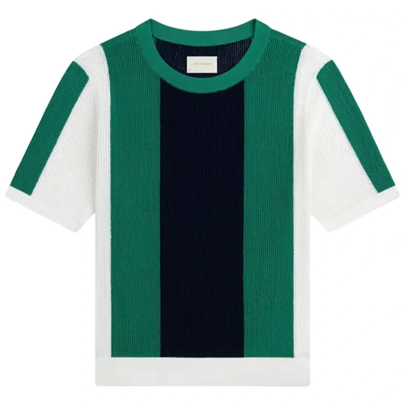 Aimé Leon Dore Striped Multicolor Mesh Knit Tee