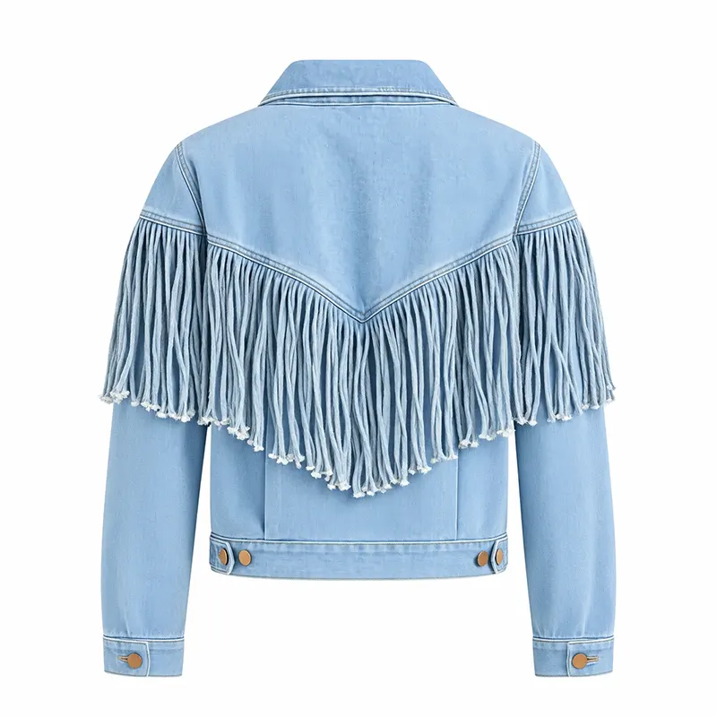 Ainsley Norris Denim Fringe Jacket - Image 2