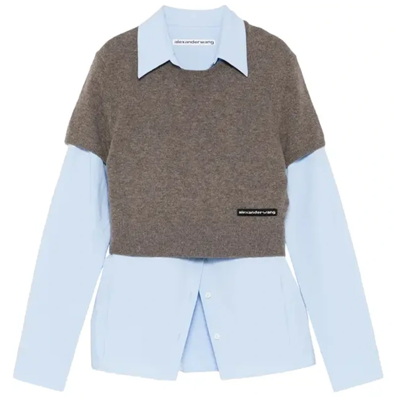 Alexander Wang Prestyled Button Down W/Knit Tee