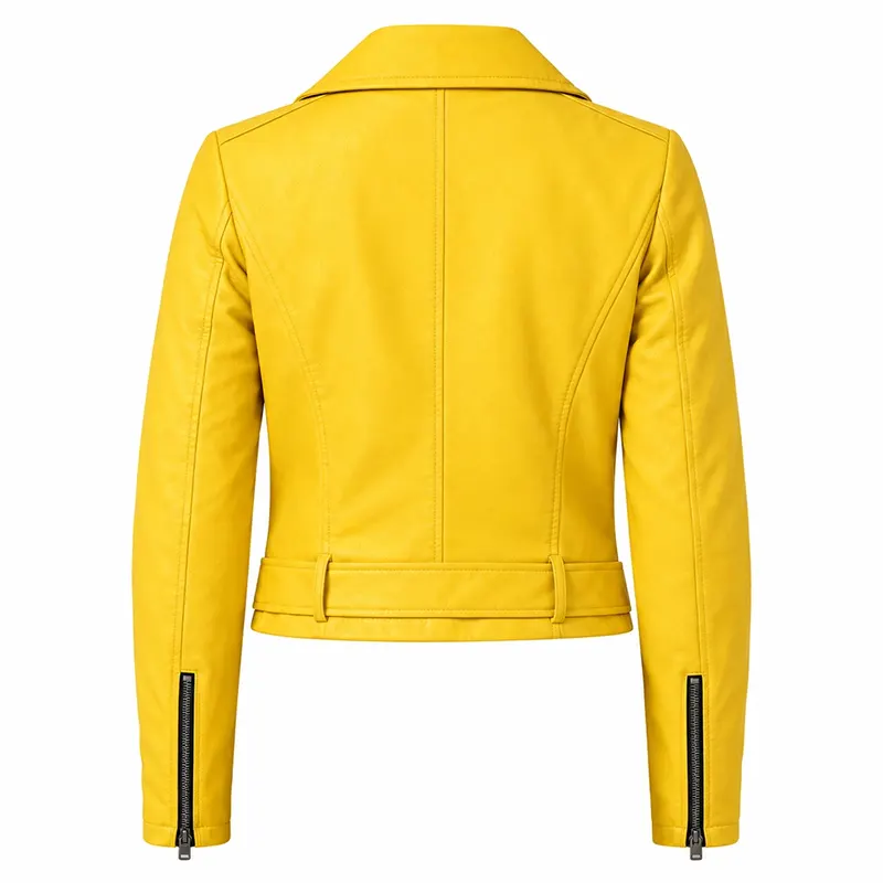 Alexandra Park Yellow Biker Jacket - Image 2