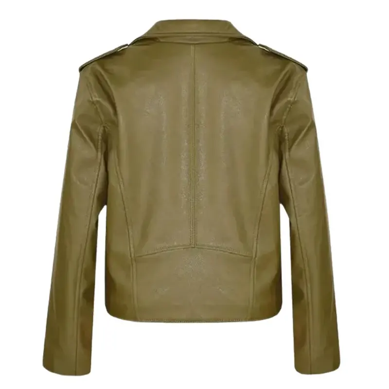 Sherry Cola Green Leather Jacket - Image 2