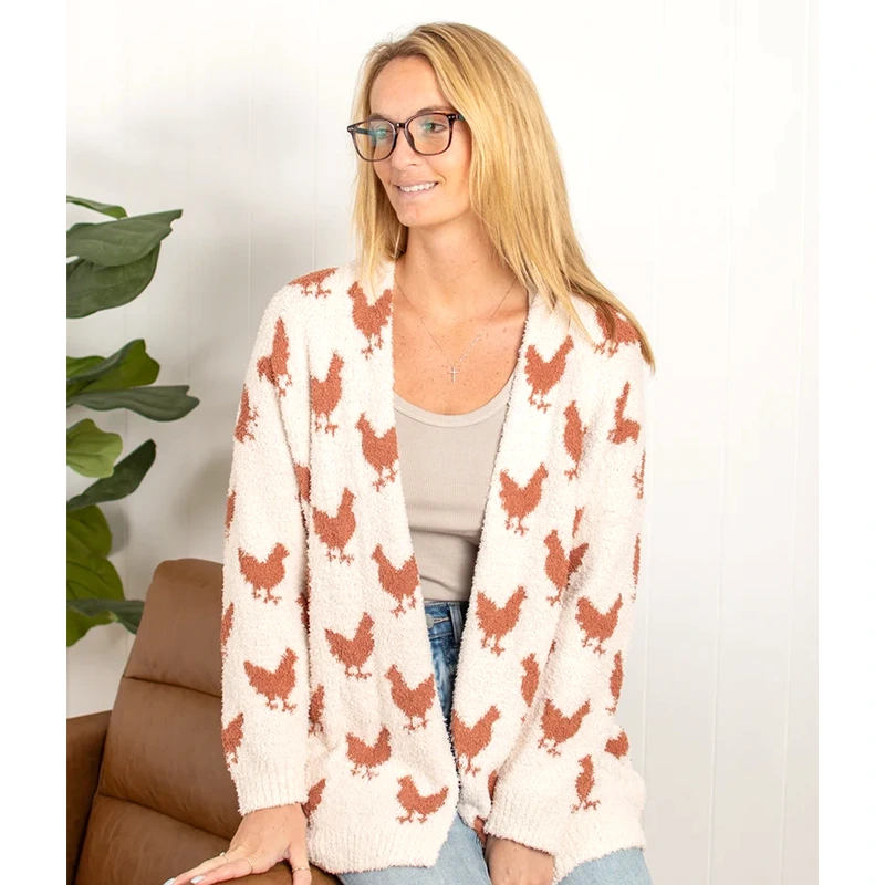American Farm Company Women's Chicken Luxe Cardigan - Image 8