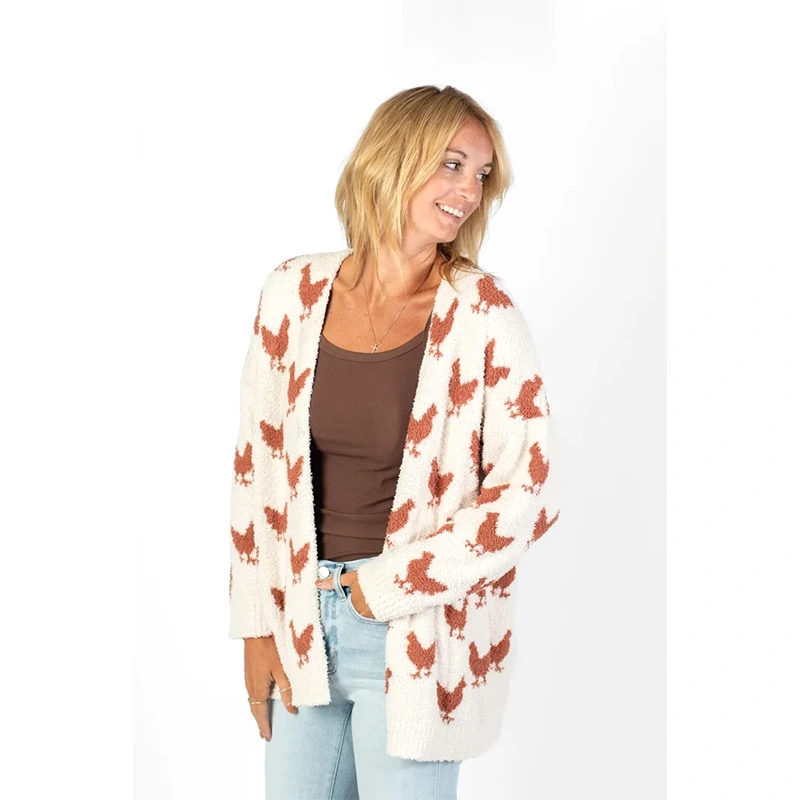 American Farm Company Women's Chicken Luxe Cardigan - Image 6