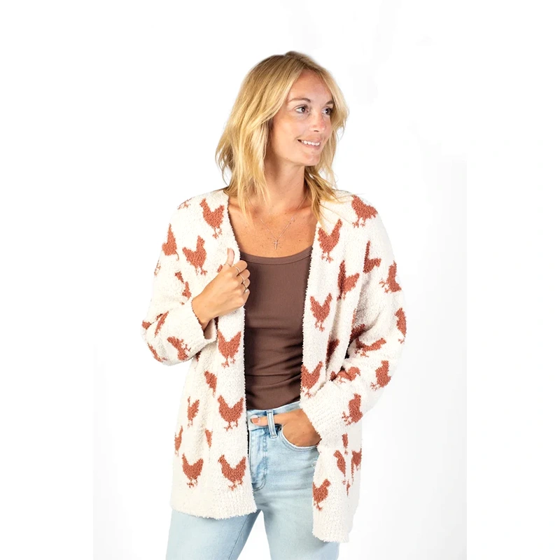 American Farm Company Women's Chicken Luxe Cardigan - Image 5