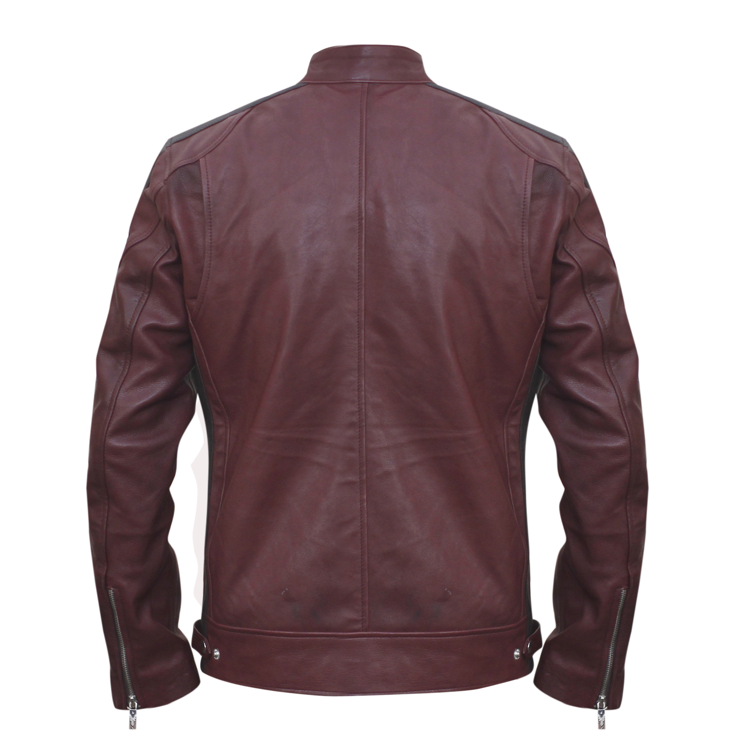 Men's Maroon Limited Addition Leather Jacket - Image 2