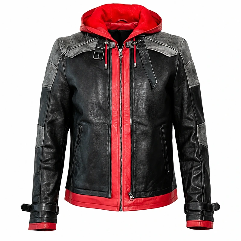 Arkham Knight Red Hood Leather Jacket