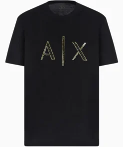 Armani Exchange Regular Fit T-Shirt With Rhinestone Logo