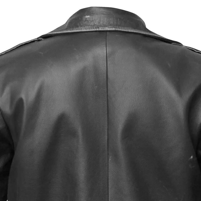 Men's Asymmetrical Zipper Biker Leather Jacket - Image 3