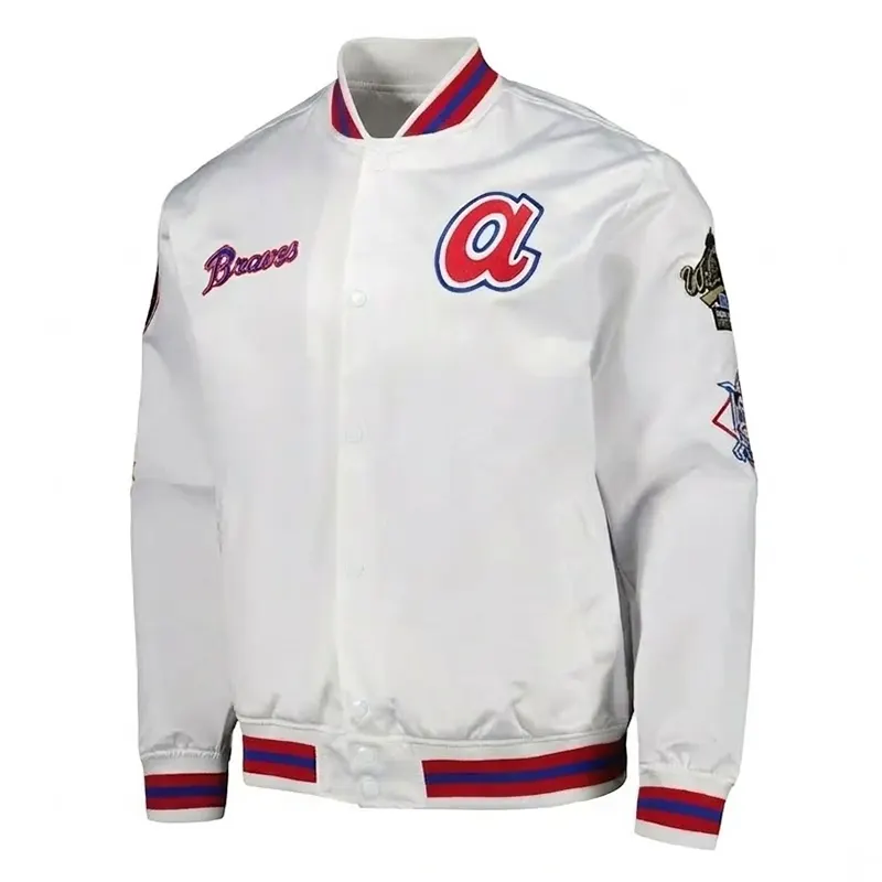 Atlanta Braves White Varsity Jacket - Image 2