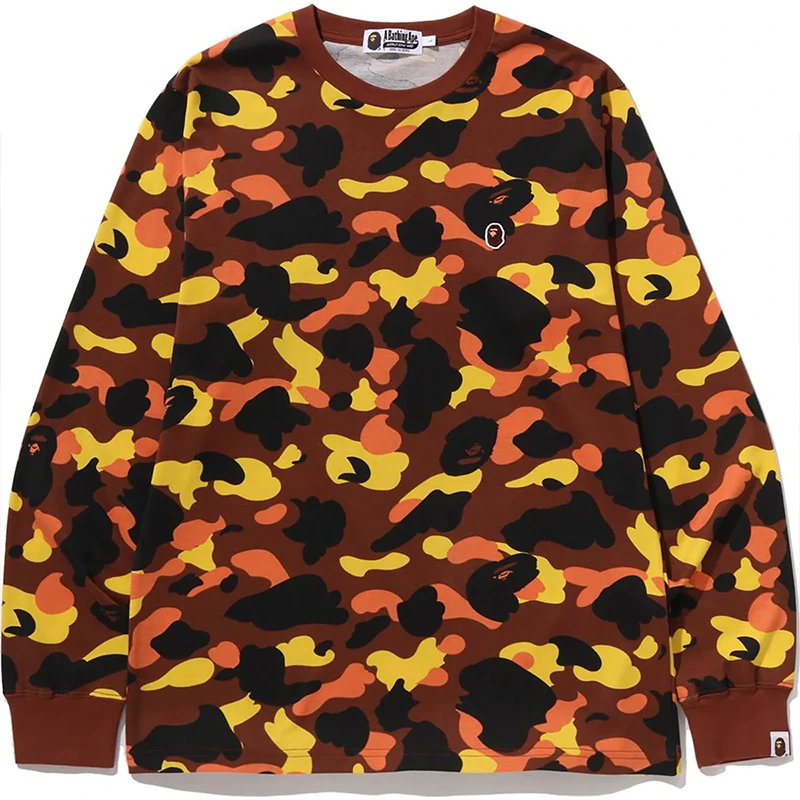 BAPE 1ST Orange Camo One Point Tee