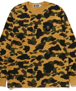 BAPE 1ST Yellow Camo One Point Tee