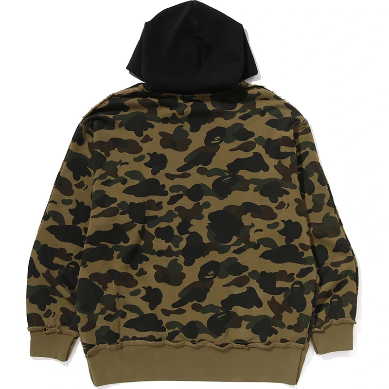BAPE 1st Camo Blocking Raw Edge Relaxed Fit Pullover Hoodie - Image 2