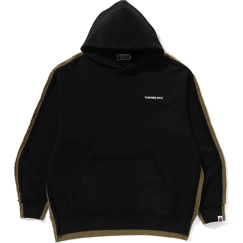 BAPE 1st Camo Blocking Raw Edge Relaxed Fit Pullover Hoodie