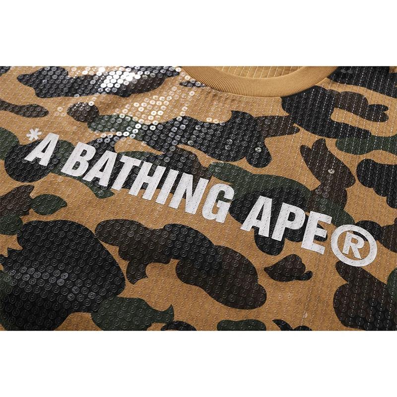 BAPE 1st Camo Logo Relaxed Fit Sequin Tee - Image 3