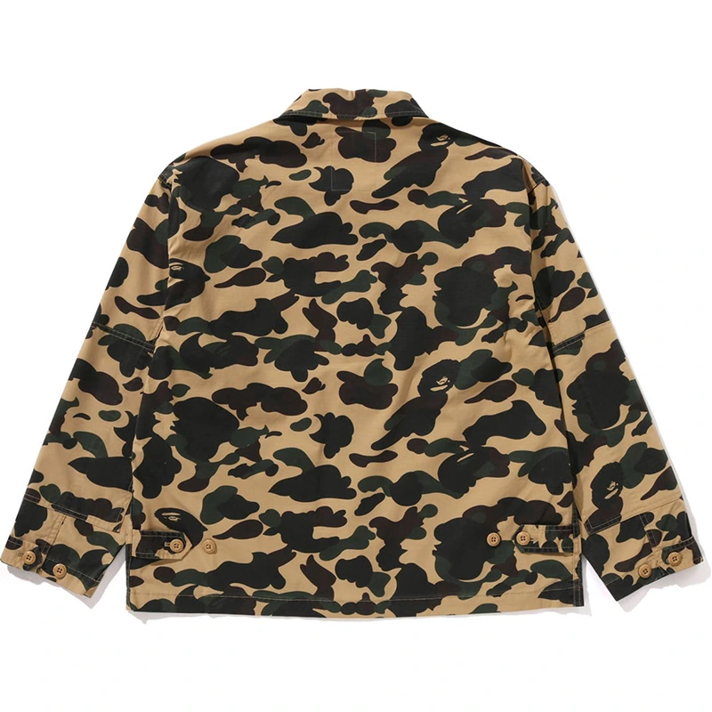 BAPE 1st Green Camo Heavy Washed Multi Pocket Cargo Shirt - Image 2