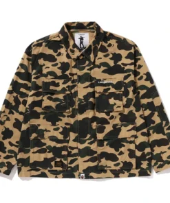 BAPE 1st Green Camo Heavy Washed Multi Pocket Cargo Shirt