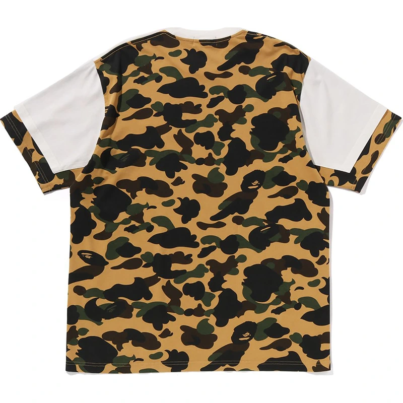 BAPE 1st White Camo Heavy Washed Blocking Relaxed Fit Tee - Image 2