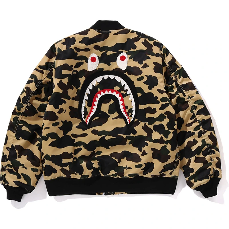BAPE 1st Yellow Camo Shark MA-1 Jacket - Image 2