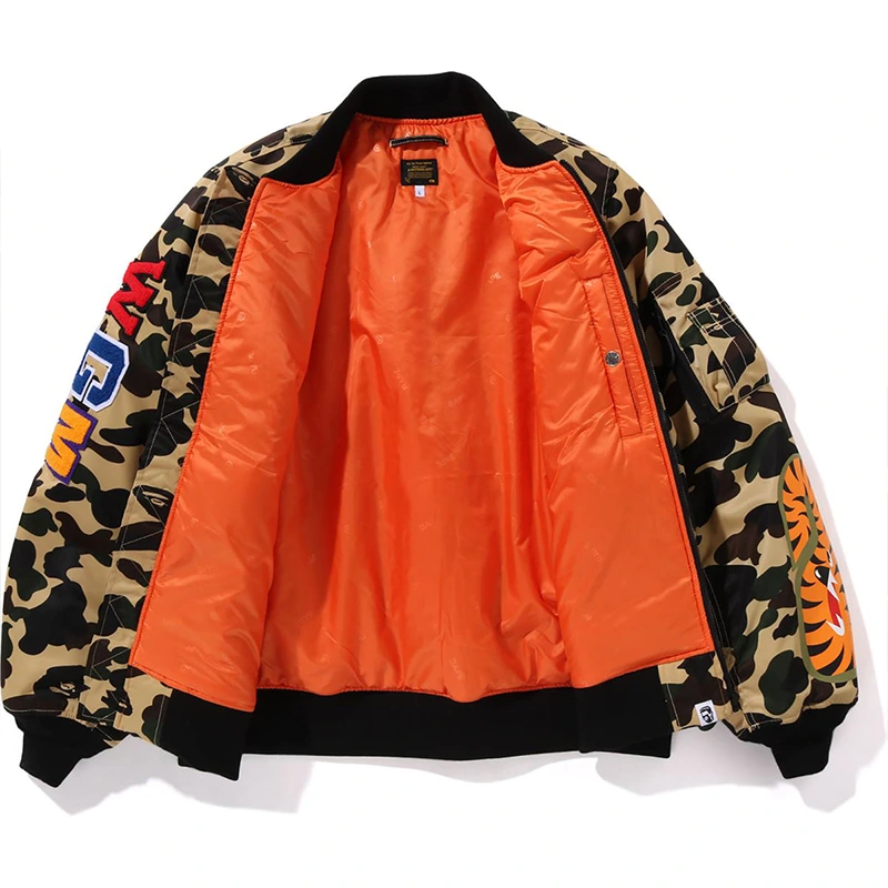 BAPE 1st Yellow Camo Shark MA-1 Jacket - Image 3