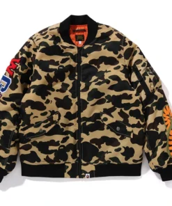 BAPE 1st Yellow Camo Shark MA-1 Jacket