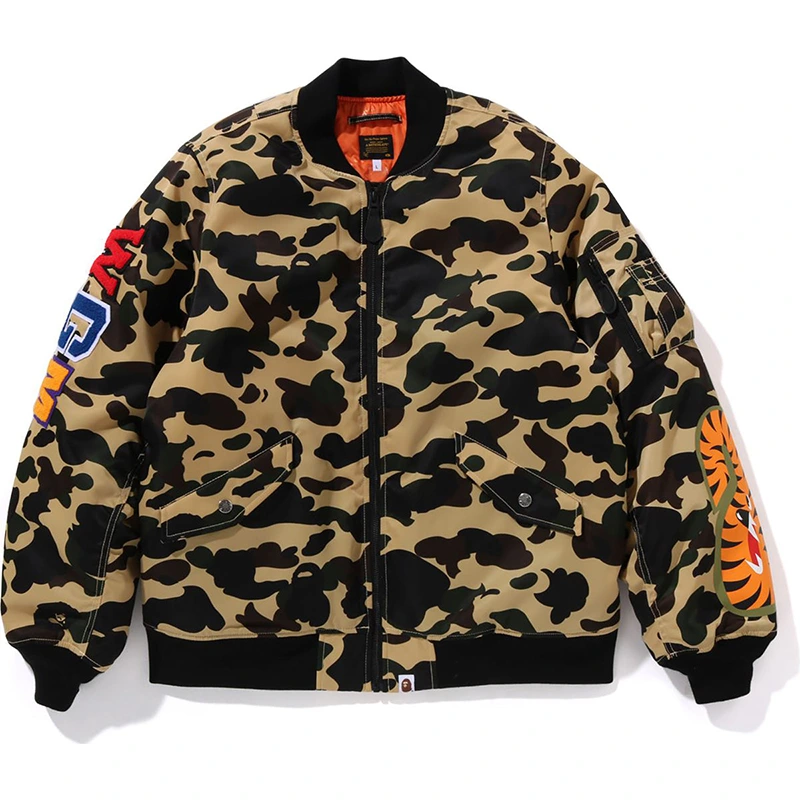 BAPE 1st Yellow Camo Shark MA-1 Jacket