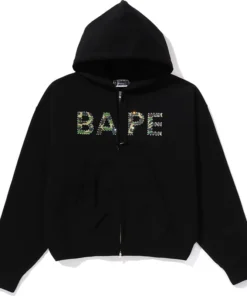 BAPE ABC Camo Crystal Logo Wide Zip Hoodie