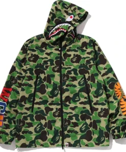 BAPE ABC Green Camo Shark Hoodie Jacket