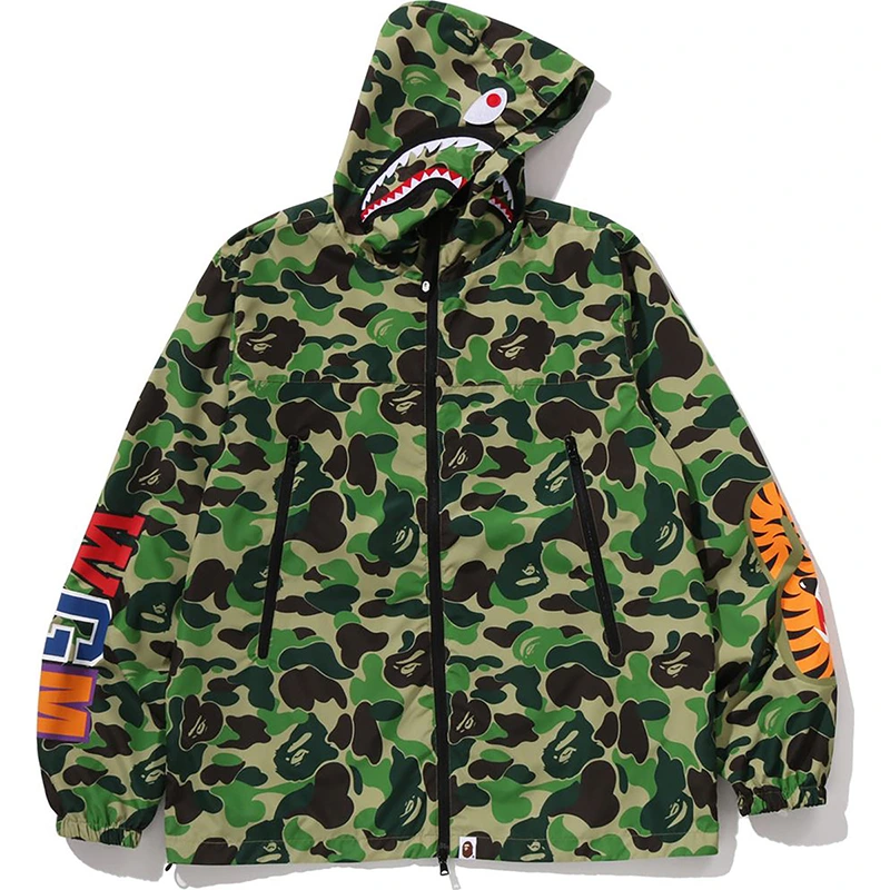 BAPE ABC Green Camo Shark Hoodie Jacket