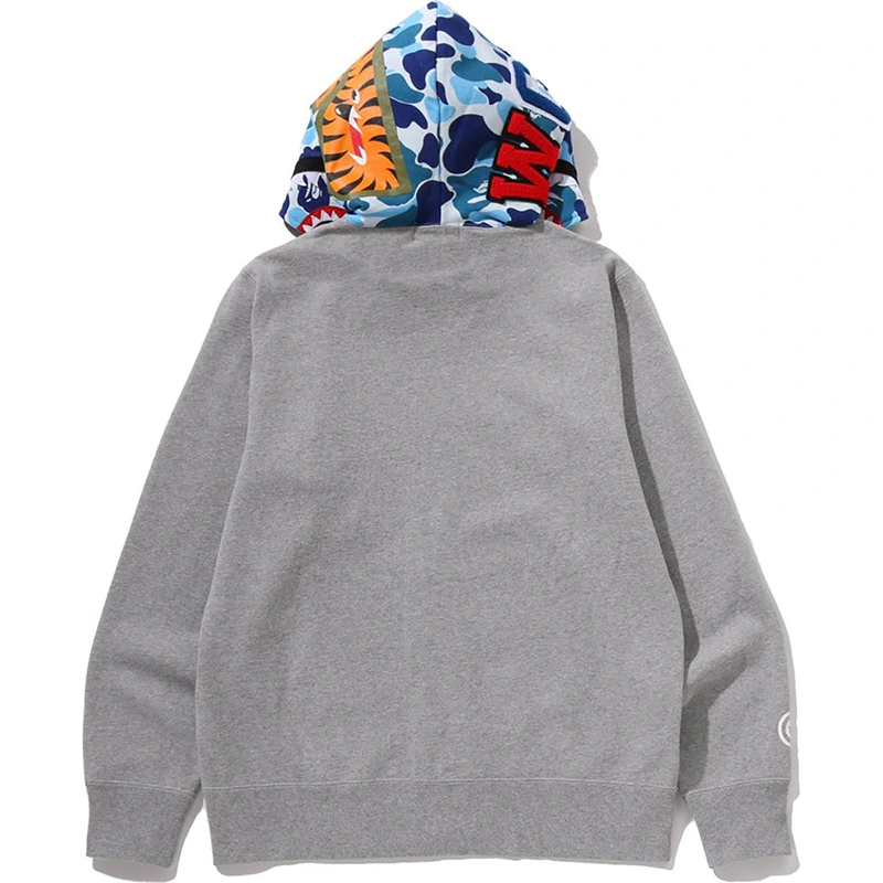 BAPE ABC Grey Camo Shark Full Zip Hoodie - Image 3