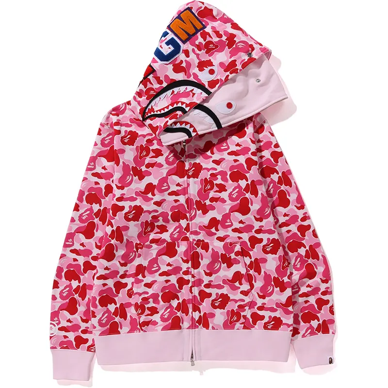 BAPE ABC Pink Camo Double Shark Full Zip Hoodie - Image 2