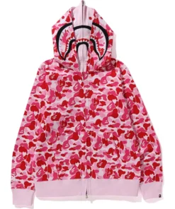 BAPE ABC Pink Camo Double Shark Full Zip Hoodie