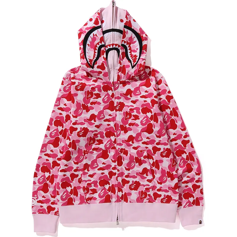 BAPE ABC Pink Camo Double Shark Full Zip Hoodie